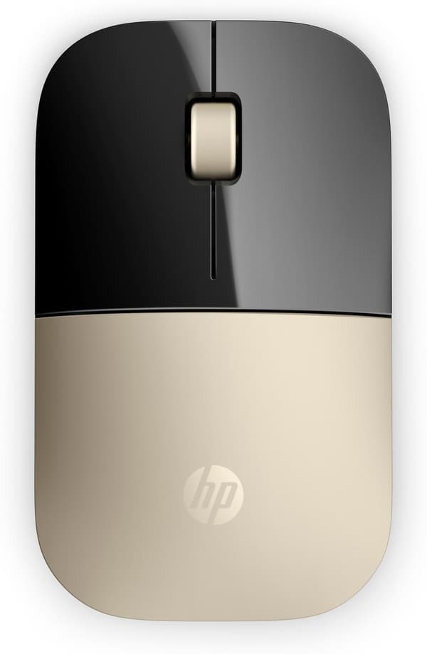 HP Z3700 - Mus - blå LED - trådlös - 2,4 GHz - trådlös mottagare (USB) - guld (X7Q43AA) Guld