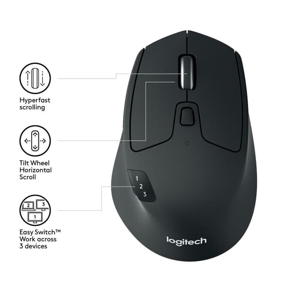 Logitech M720 - Langaton hiiri - Musta