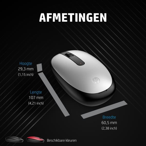 HP 240 - Mus - höger- och vänsterhänt - optisk - 3 knappar - trådlös - Bluetooth 5.1 - trådlös mottagare (USB) - Sunset Red Röd