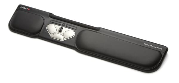 Contour Design RollerMouse Pro3 Mus USB Ergonomisk, Ekstra store taster, Integreret rullehjul Sort