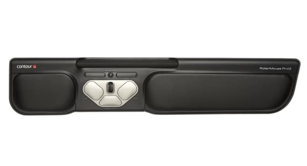 Contour Design RollerMouse Pro3 Mus USB Ergonomisk, Ekstra store taster, Integreret rullehjul Sort Sort