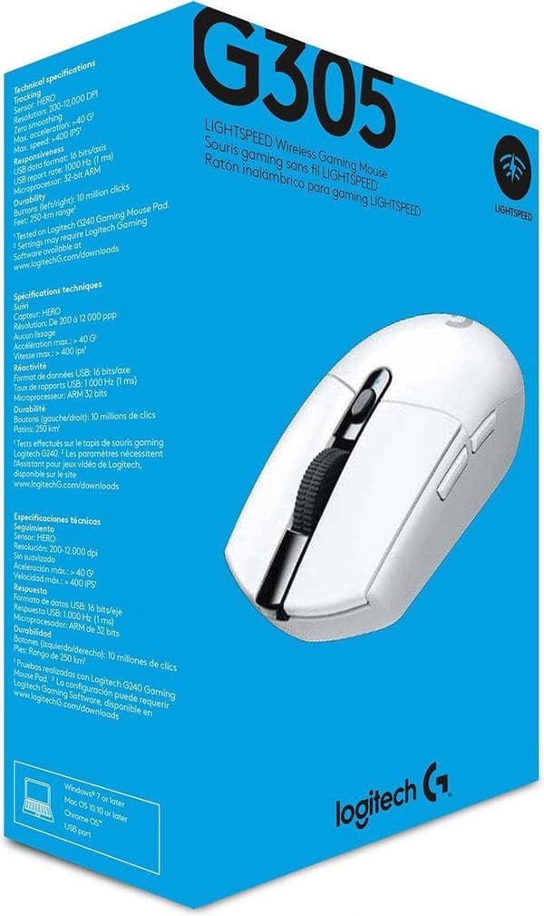 Logitech G305 HERO LIGHTSPEED - Langaton pelihiiri / valkoinen