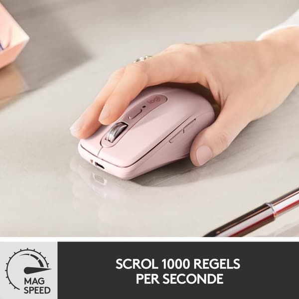 Logitech MX Anywhere 3 - Langaton hiiri - Rose Vaaleanpunainen
