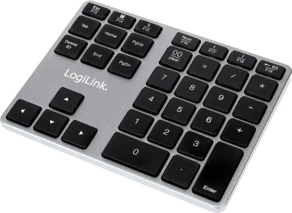 LogiLink ID0187 Numeronäppäimistö Bluetooth yleiskäyttöinen alumiini - musta (ID0187) Alumiini, musta