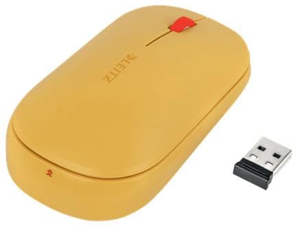 Leitz SureTrack langaton Bluetooth-tietokonehiiri - Bluetooth tai 2,4 GHz USB-A Dongle-liitäntä Windowsille, Androidille ja Applelle - Sisältää akun - Oranssi
