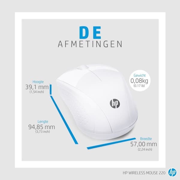 HP 220 mus RF trådlös optisk Vit