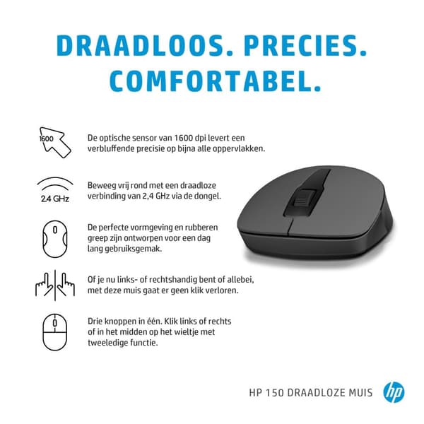 HP 150 trådlös mus Svart