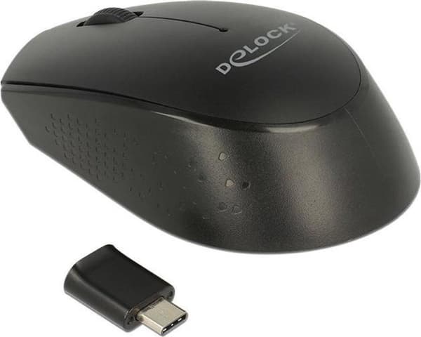 DeLOCK 12526 mus RF trådlös optisk 1000 DPI Ambidextrous Svart