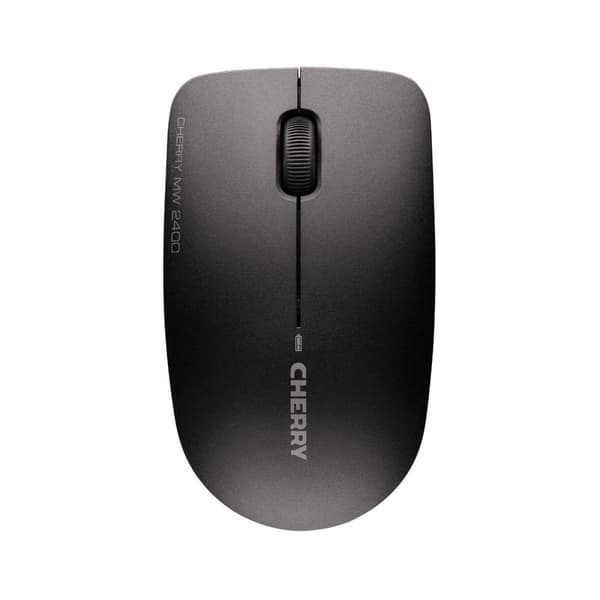 CHERRY MW 2400 - Mus - højre- og venstrehåndet - optisk - 3 knapper - trådløs - 2,4 GHz - USB trådløs modtager - sort Sort