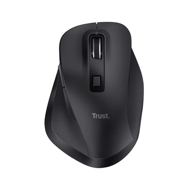 Trust Fyda - Trådløs mus - Genopladelig - Ergonomisk - Sort Sort