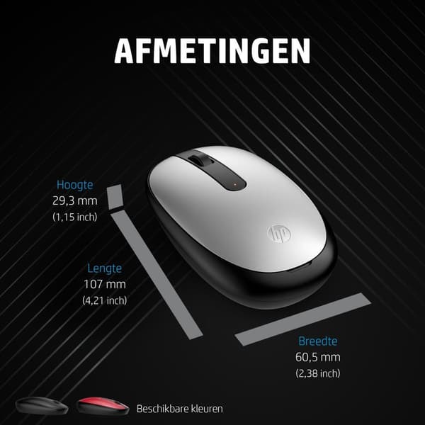 HP 240 - Mus - höger- och vänsterhänt - optisk - 3 knappar - trådlös - Bluetooth 5.1 - Lunar White Vit
