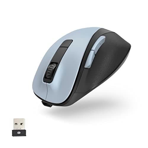 Hama MW-500 Recharge Optisk 6-knaps trådløs mus, genopladeligt batteri, ergonomisk, polarblå (00173034) Sort, Blå