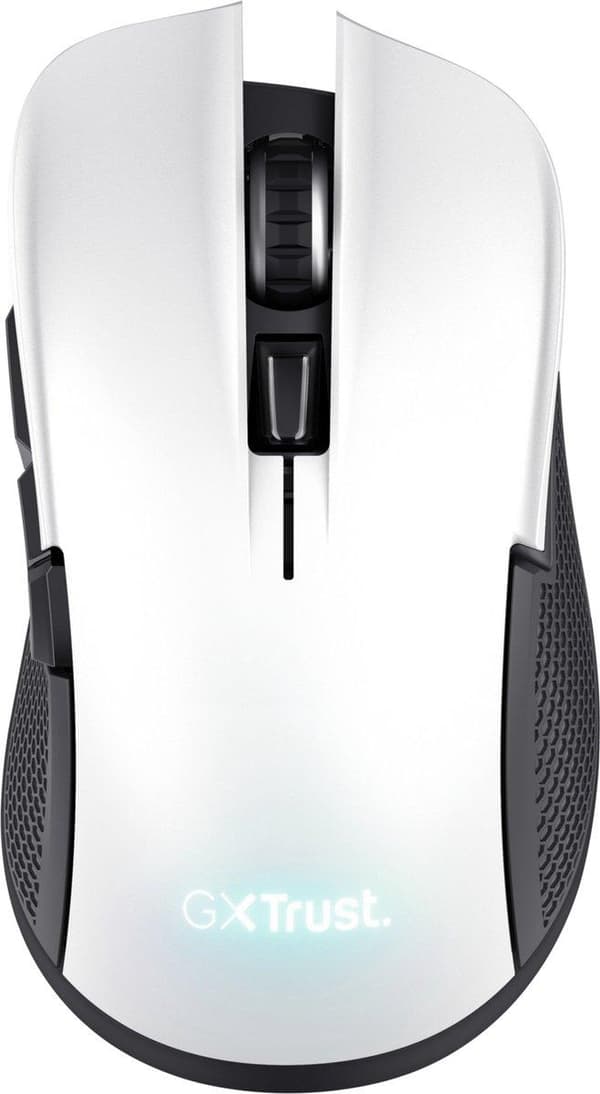 Trust GXT 923W Ybar - mus - gaming - højrehåndet - 6 knapper - trådløs - 2,4 GHz - trådløs modtager (USB) - hvid Sort, Hvid