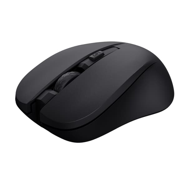 Trust Mydo - mus - lydløs - højre- og venstrehåndet - optisk - 4 knapper - trådløs - 2,4 GHz - trådløs modtager (USB) - sort (25084) Sort