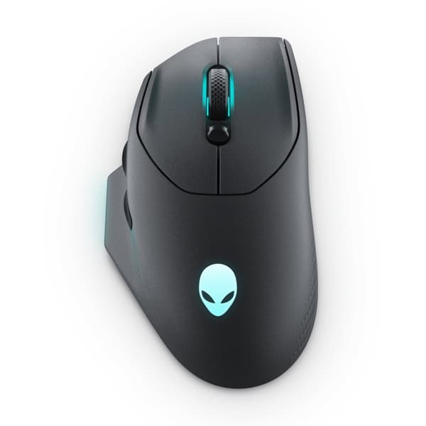 Dell Alienware AW620M - Mus - Højrehåndet - optisk - 7 knapper - trådløs, kablet - USB, 2,4 GHz - Dark Side of the Moon - detailhandel - Æske (AW620M- Sort