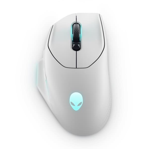 Dell Alienware AW620M - Hiiri - Oikeakätinen - optinen - 7 painiketta - langaton, langallinen - USB, 2,4 GHz - Lunar Light - vähittäismyynti - Laatikk