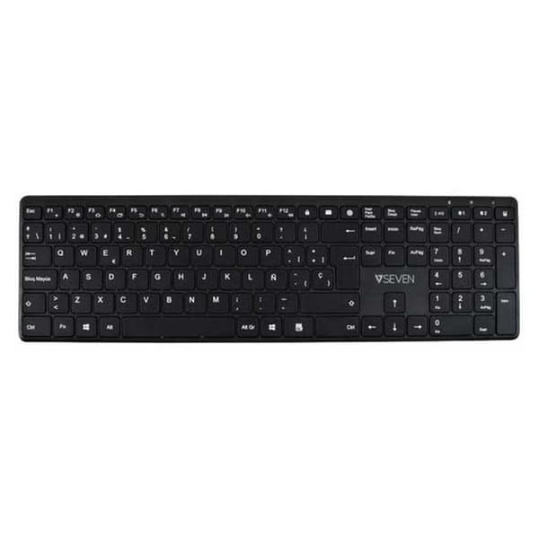 V7 Silent Trådløst Tastatur Bluetooth Sort Sort