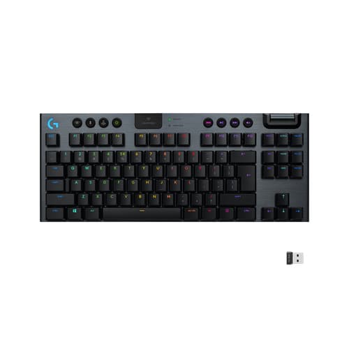 Wireless gaming Mechanical keyboard Logitech, G915 TKL Black Lightsync RGB, GL Linear Switch Kulfiber
