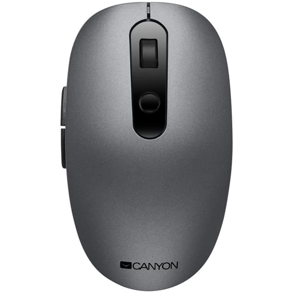 CANYON MW-9, 2 in 1 Wireless optical mouse with 6 buttons, DPI 800/1000/1200/1500, 2 mode(BT/ 2.4GHz), Battery AA*1pcs, Grey, 65.4*112.25*32.3mm, 0.09