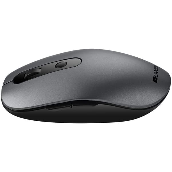 CANYON MW-9, 2 in 1 Wireless optical mouse with 6 buttons, DPI 800/1000/1200/1500, 2 mode(BT/ 2.4GHz), Battery AA*1pcs, Grey, 65.4*112.25*32.3mm, 0.09