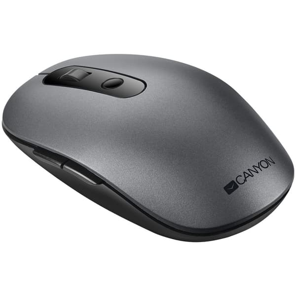 CANYON MW-9, 2 in 1 Wireless optical mouse with 6 buttons, DPI 800/1000/1200/1500, 2 mode(BT/ 2.4GHz), Battery AA*1pcs, Grey, 65.4*112.25*32.3mm, 0.09