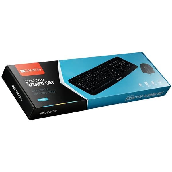 CANYON SET-1 EN/BG Keyboard+Mouse Wired Black