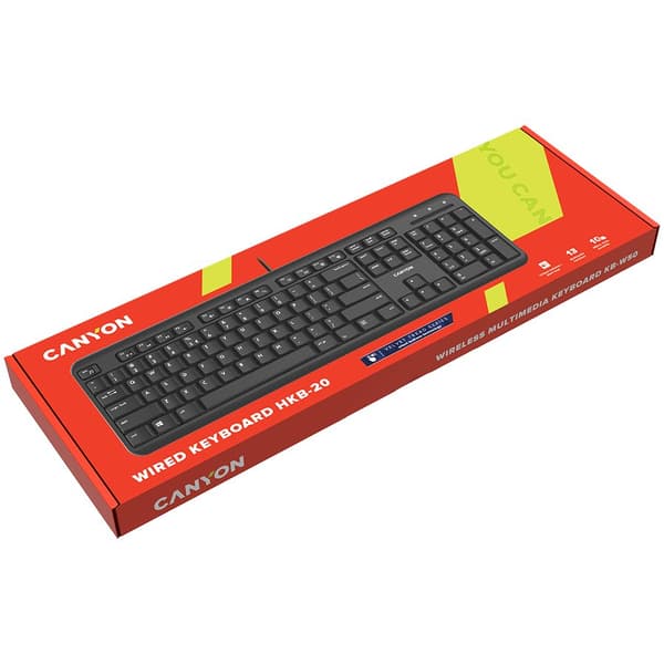 CANYON keyboard HKB-20 EN/BG Velvet Wired  Black