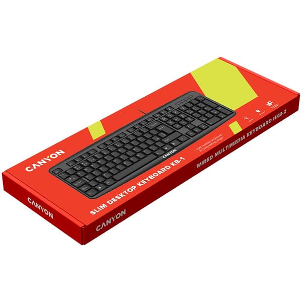 CANYON keyboard KB-1 EN/BG Wired Black Sort