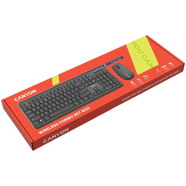 CANYON SET-W20 EN/BG Keyboard+Mouse Velvet Wireless Black