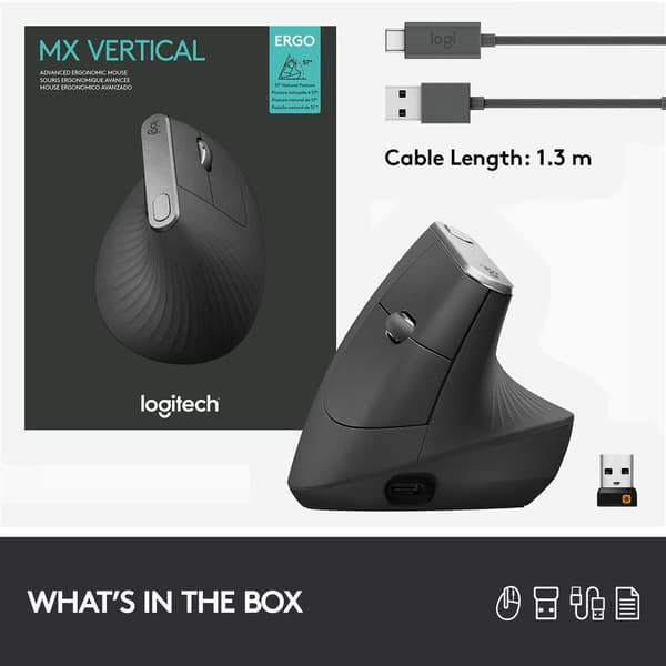 Logitech Ergonominen Langaton Hiiri Mx Vertical Musta