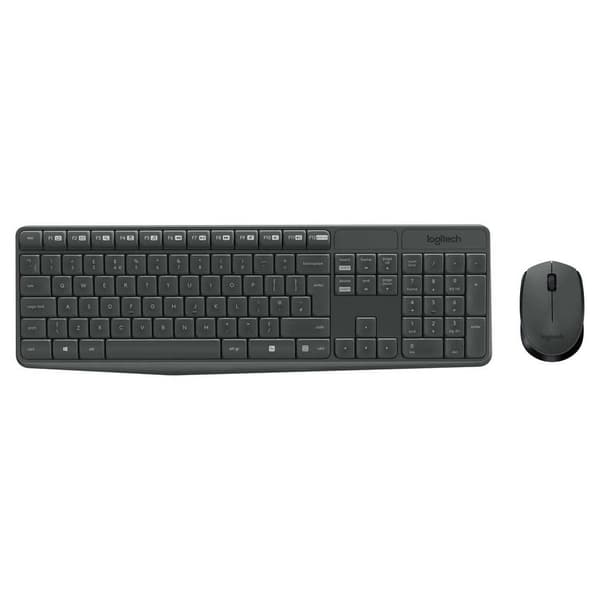 Logitech Trådlöst Tangentbord Och Mus Mk235 Svart Spanish QWERTY Grå
