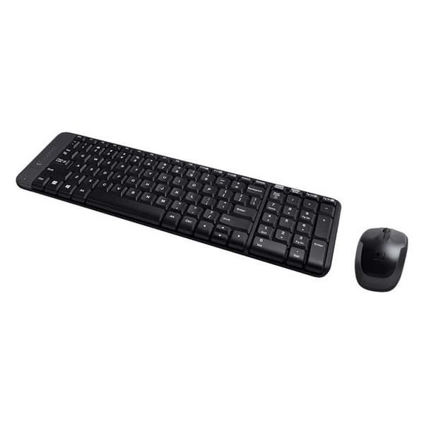 Logitech Trådløst Tastatur Og Mus Mk220 Sort Spanish QWERTY Sort