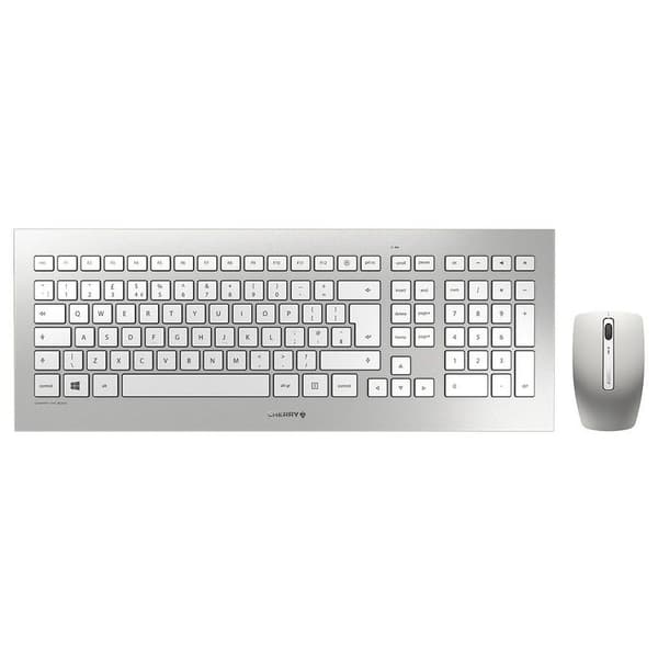 Cherry Trådlös Mus Och Tangentbord Dw 8000 Silver German QWERTZ Silver, Vit