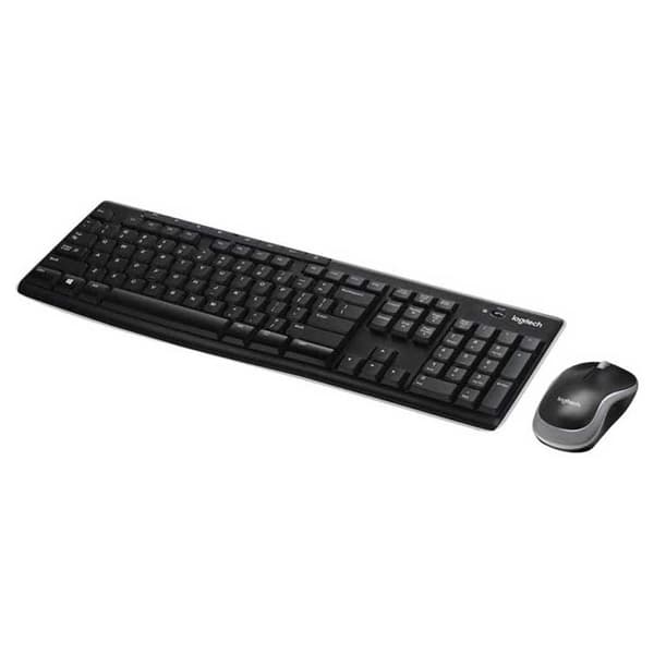 Logitech Trådløs Mus Og Tastatur Combo Mk270 Sort Turkey QWERTY Sort, Sølv