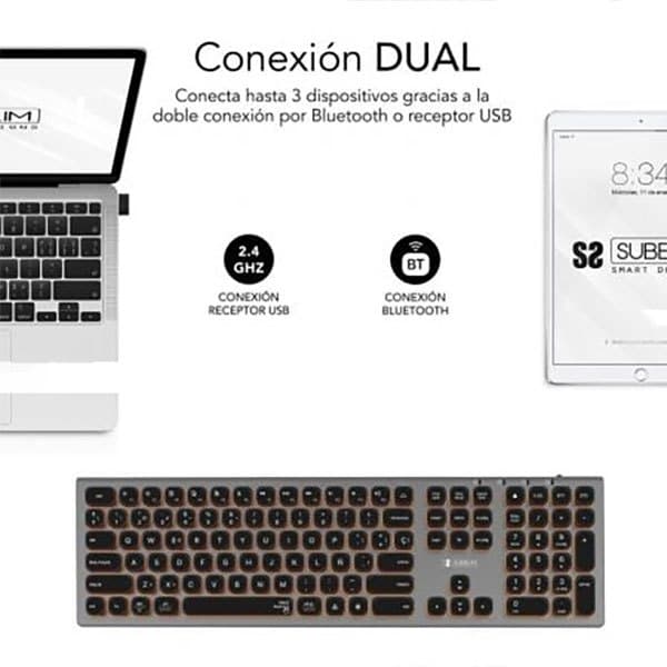 Subblim Trådløst Tastatur Master Søvfarvet Spanish QWERTY