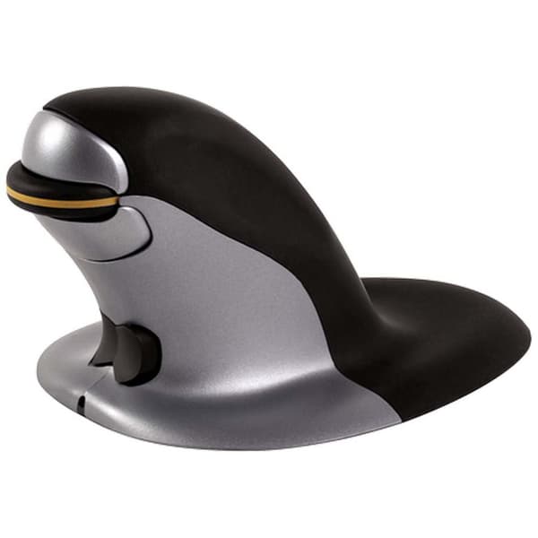 Fellowes Ergonomisk Trådløs Mus Penguin L Sort Sort, Sølv