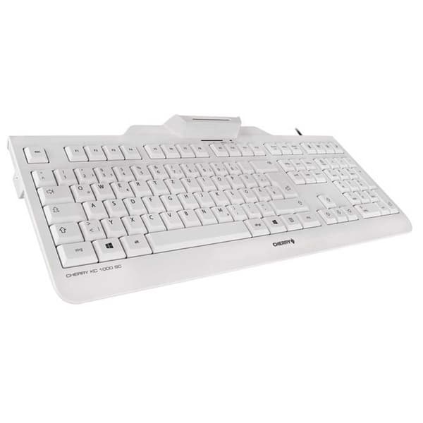 Cherry Kc 1000 With Smart Card Reader With Smart Card Reader Hvid German QWERTZ