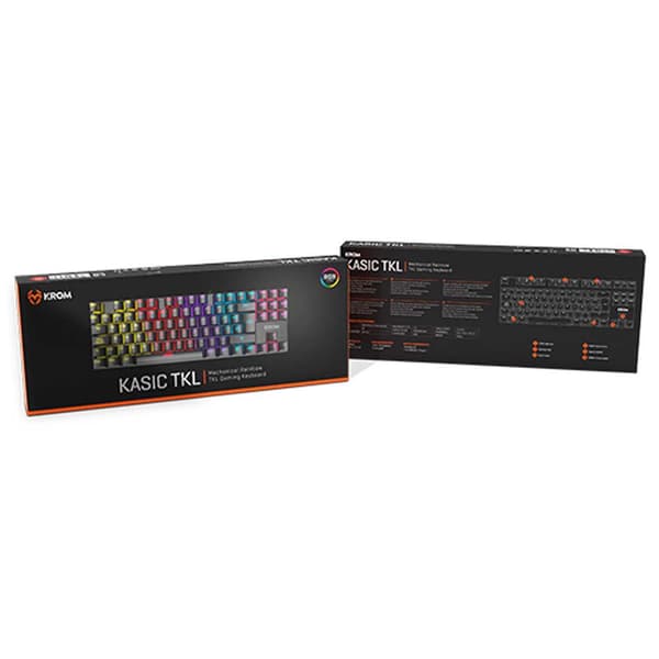 Krom Mekaniskt Tangentbord Kasic Tkl Svart Spanish QWERTY