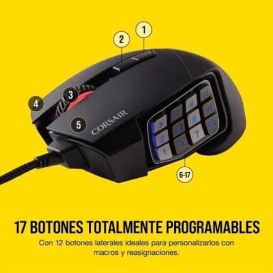 Corsair Trådløs Gaming Mus Scimitar Elite Sort