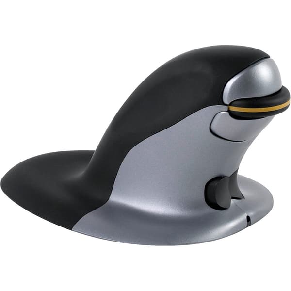 Fellowes Ambidextrous Vertikal Medium Trådlös Mus Penguin Svart,Silver