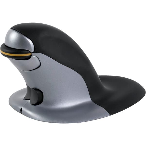 Fellowes Ambidextrous Vertikal Medium Trådlös Mus Penguin Svart,Silver Svart, Silver