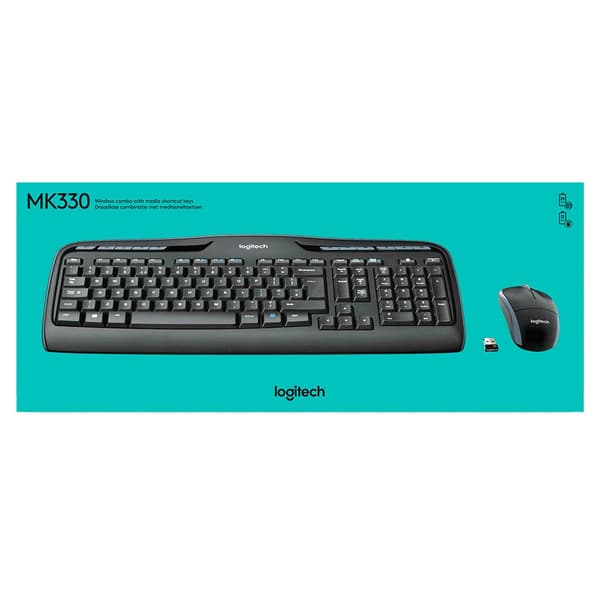 Logitech Trådlöst Tangentbord Och Mus Mk330 Svart US QWERTY
