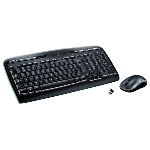 Logitech Trådløst Tastatur Og Mus Mk330 Sort Spanish QWERTY Sort, Grå