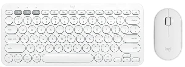 LOGITECH Pebble 2 Bluetooth Keyboard Combo - TONAL WHITE - US INT'L Hvit