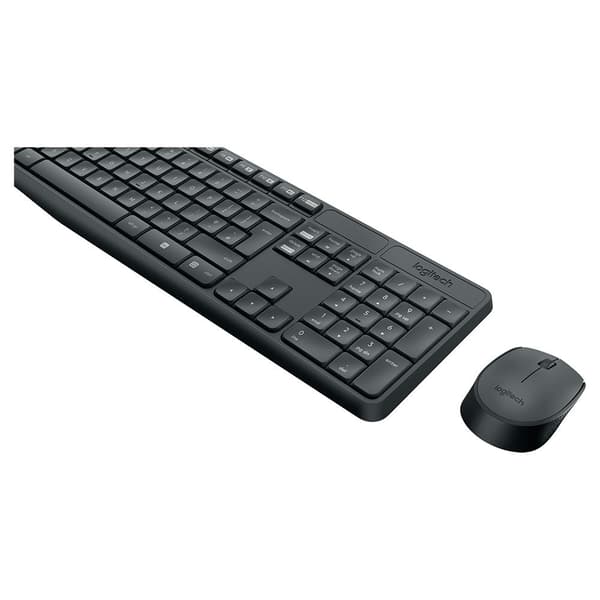 Logitech Langaton Näppäimistö Ja Hiiri Mk235 Musta US QWERTY Harmaa