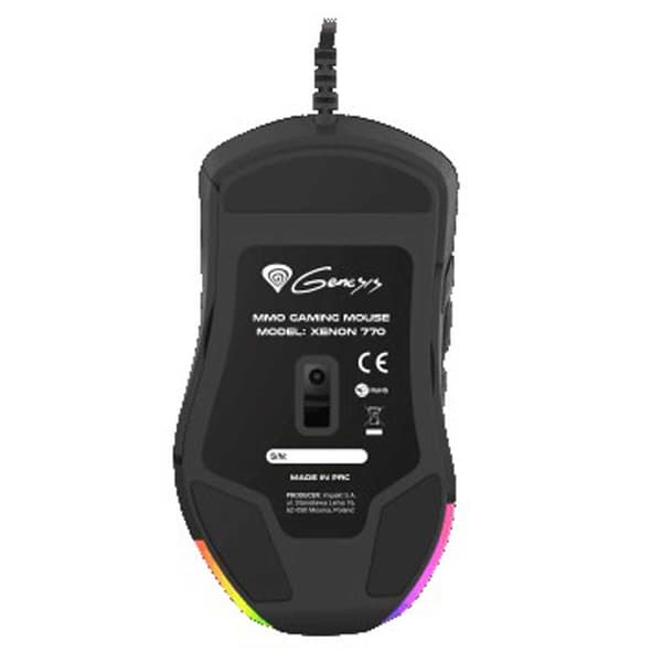 Genesis Spelmus Xenon 770 10200dpi Svart