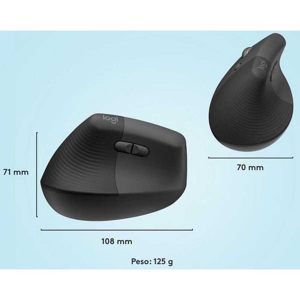 Logitech Vasen Langaton Ergonominen Hiiri Lift Musta