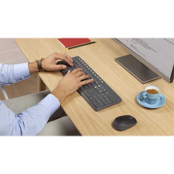 Logitech Trådløs Mus Og Tastatur Mk235 Søvfarvet US QWERTY