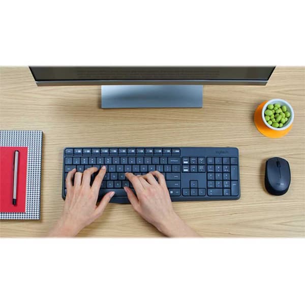 Logitech Trådløs Mus Og Tastatur Mk235 Søvfarvet US QWERTY