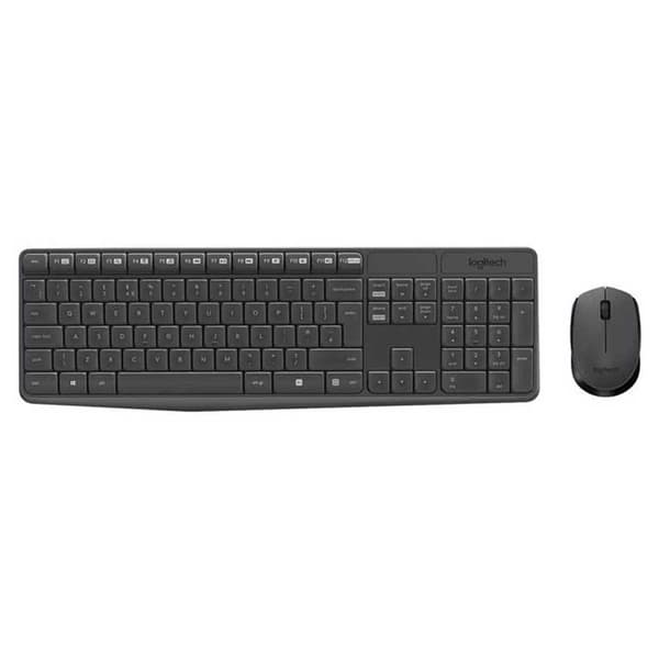 Logitech Trådløs Mus Og Tastatur Mk235 Søvfarvet US QWERTY
